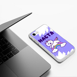 Чехол iPhone 7/8 матовый Настя кошка единорожка, цвет: 3D-белый — фото 2