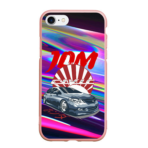 Чехол iPhone 7/8 матовый Honda Civic - JDM style / 3D-Светло-розовый – фото 1