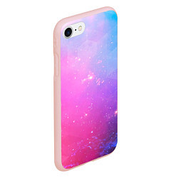 Чехол iPhone 7/8 матовый Звёздное геометрическое небо, цвет: 3D-светло-розовый — фото 2