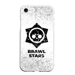 Чехол iPhone 7/8 матовый Brawl Stars с потертостями на светлом фоне