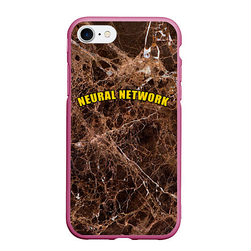 Чехол iPhone 7/8 матовый Нейронные связи мозга / 3D-Малиновый – фото 1