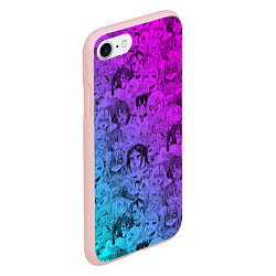 Чехол iPhone 7/8 матовый Ахегао девушки градиент, цвет: 3D-светло-розовый — фото 2