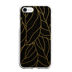 Чехол iPhone 7/8 матовый Золотые листья градиент, цвет: 3D-белый