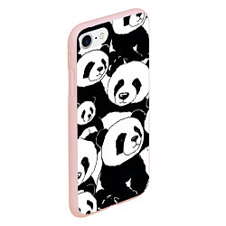 Чехол iPhone 7/8 матовый С пандами паттерн, цвет: 3D-светло-розовый — фото 2