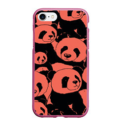 Чехол iPhone 7/8 матовый С красными пандами, цвет: 3D-малиновый