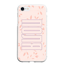 Чехол iPhone 7/8 матовый Поля по-вертикали с розовым фоном