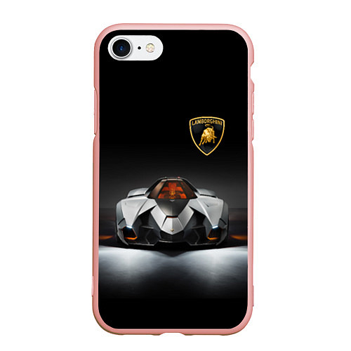 Чехол iPhone 7/8 матовый Lamborghini Egoista - Italy / 3D-Светло-розовый – фото 1