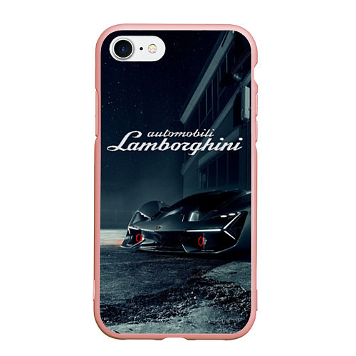 Чехол iPhone 7/8 матовый Lamborghini - power - Italy / 3D-Светло-розовый – фото 1