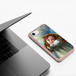Чехол iPhone 7/8 матовый Фэнтези фея бабочка, цвет: 3D-светло-розовый — фото 2