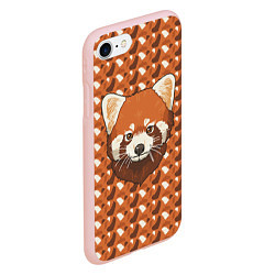 Чехол iPhone 7/8 матовый Милая красная панда, цвет: 3D-светло-розовый — фото 2