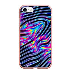 Чехол iPhone 7/8 матовый Голографические полосы, цвет: 3D-светло-розовый
