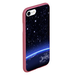 Чехол iPhone 7/8 матовый Земной горизонт, цвет: 3D-малиновый — фото 2
