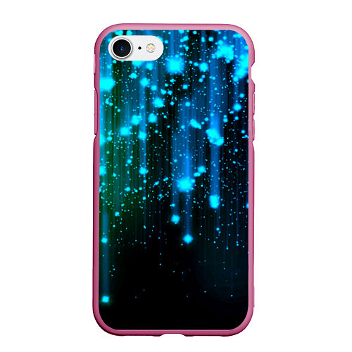 Чехол iPhone 7/8 матовый Space - starfall / 3D-Малиновый – фото 1