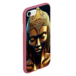 Чехол iPhone 7/8 матовый Нейросеть - золотая статуя египетской царицы, цвет: 3D-малиновый — фото 2