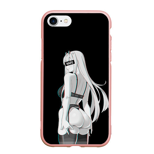 Чехол iPhone 7/8 матовый Waifu Zero Two / 3D-Светло-розовый – фото 1