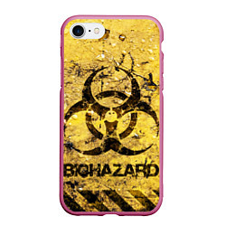 Чехол iPhone 7/8 матовый Danger biohazard, цвет: 3D-малиновый