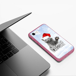 Чехол iPhone 7/8 матовый Любимой бабушке - котик, цвет: 3D-малиновый — фото 2