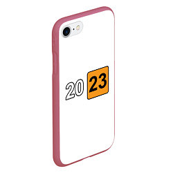 Чехол iPhone 7/8 матовый Логотип 2023, цвет: 3D-малиновый — фото 2