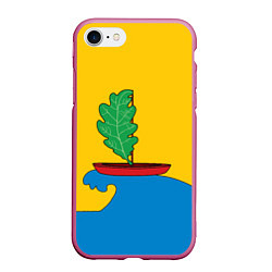 Чехол iPhone 7/8 матовый Герб Пижанского района, цвет: 3D-малиновый
