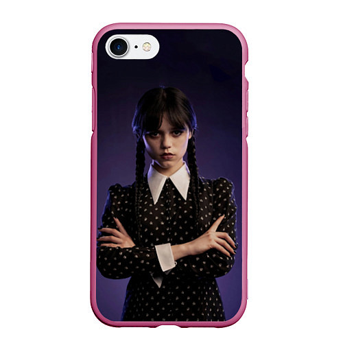Чехол iPhone 7/8 матовый Wednesday: Violet Light / 3D-Малиновый – фото 1