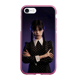 Чехол iPhone 7/8 матовый Wednesday: Violet Light, цвет: 3D-малиновый