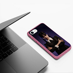 Чехол iPhone 7/8 матовый Wednesday: Violet Light, цвет: 3D-малиновый — фото 2