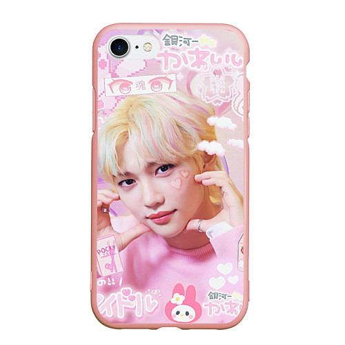 Чехол iPhone 7/8 матовый Felix anime / 3D-Светло-розовый – фото 1