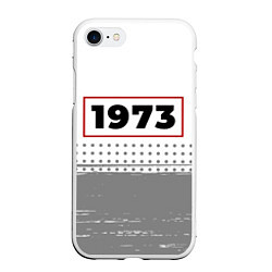 Чехол iPhone 7/8 матовый 1973 - в красной рамке на светлом, цвет: 3D-белый