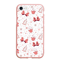 Чехол iPhone 7/8 матовый Зимнее розовое настроение