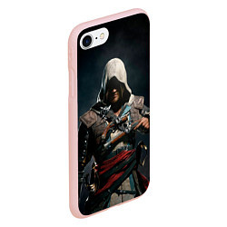 Чехол iPhone 7/8 матовый Assassins Creed 4, цвет: 3D-светло-розовый — фото 2