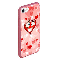 Чехол iPhone 7/8 матовый Влюбленное сердечко, цвет: 3D-малиновый — фото 2