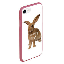 Чехол iPhone 7/8 матовый Это год кролика, цвет: 3D-малиновый — фото 2