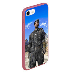 Чехол iPhone 7/8 матовый Field scribe commando - Fallout 4, цвет: 3D-малиновый — фото 2