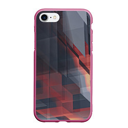 Чехол iPhone 7/8 матовый Серые и красные призрачные стёкла
