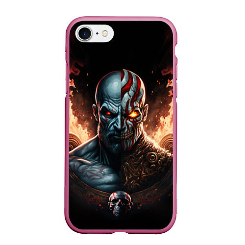 Чехол iPhone 7/8 матовый God of War life and dead / 3D-Малиновый – фото 1