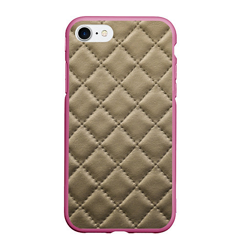 Чехол iPhone 7/8 матовый Стёганая кожа - fashion texture / 3D-Малиновый – фото 1