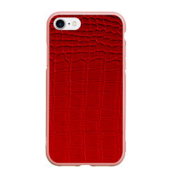 Чехол iPhone 7/8 матовый Crocodile skin - texture - fashion, цвет: 3D-светло-розовый