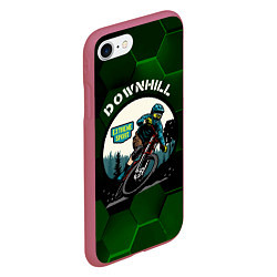 Чехол iPhone 7/8 матовый Downhill Extreme Sport, цвет: 3D-малиновый — фото 2