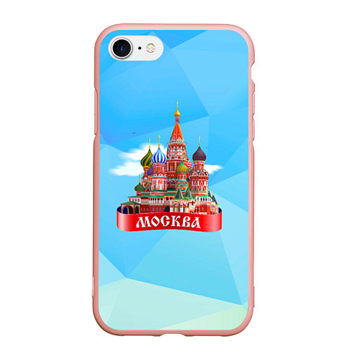 Чехол iPhone 7/8 матовый Россия Москва / 3D-Светло-розовый – фото 1
