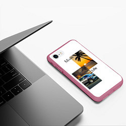 Чехол iPhone 7/8 матовый Miami Life, цвет: 3D-малиновый — фото 2