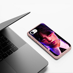 Чехол iPhone 7/8 матовый Уэнсдэй неон, цвет: 3D-светло-розовый — фото 2