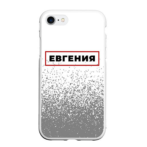 Чехол iPhone 7/8 матовый Евгения - в красной рамке на светлом / 3D-Белый – фото 1