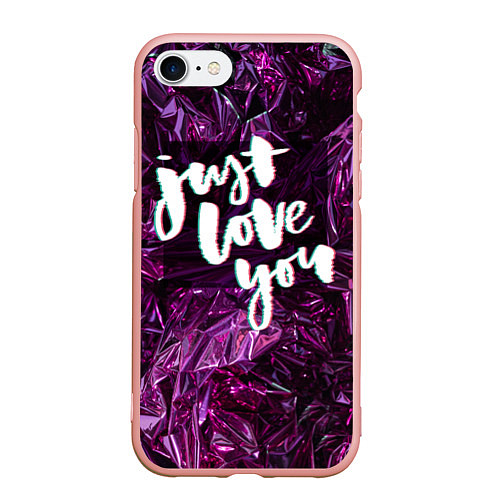 Чехол iPhone 7/8 матовый Just love you / 3D-Светло-розовый – фото 1