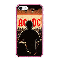 Чехол iPhone 7/8 матовый На рок концерте, цвет: 3D-малиновый