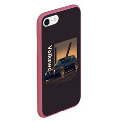 Чехол iPhone 7/8 матовый Volkswagen Golf class, цвет: 3D-малиновый — фото 2