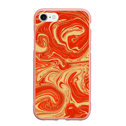 Чехол iPhone 7/8 матовый Апельсиновый узор / 3D-Светло-розовый – фото 1