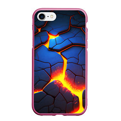 Чехол iPhone 7/8 матовый Яркая неоновая лава, разломы