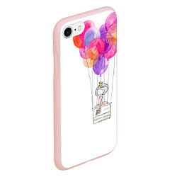 Чехол iPhone 7/8 матовый Улётная принцесса, цвет: 3D-светло-розовый — фото 2