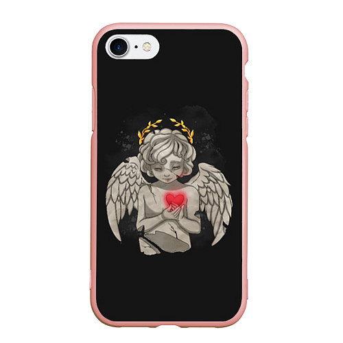Чехол iPhone 7/8 матовый Разбитый ангел / 3D-Светло-розовый – фото 1