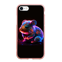 Чехол iPhone 7/8 матовый Неоновый хомячок, цвет: 3D-светло-розовый